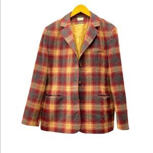 Vintage L.L. Bean Plaid Wool Cashmere Blazer